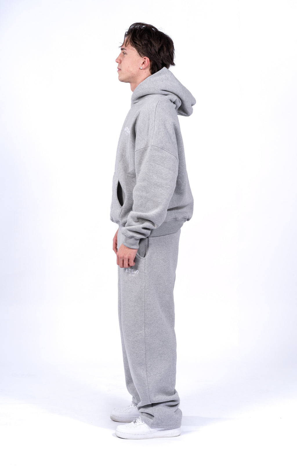 GREY MELANGE OPEN LEG JOGGER