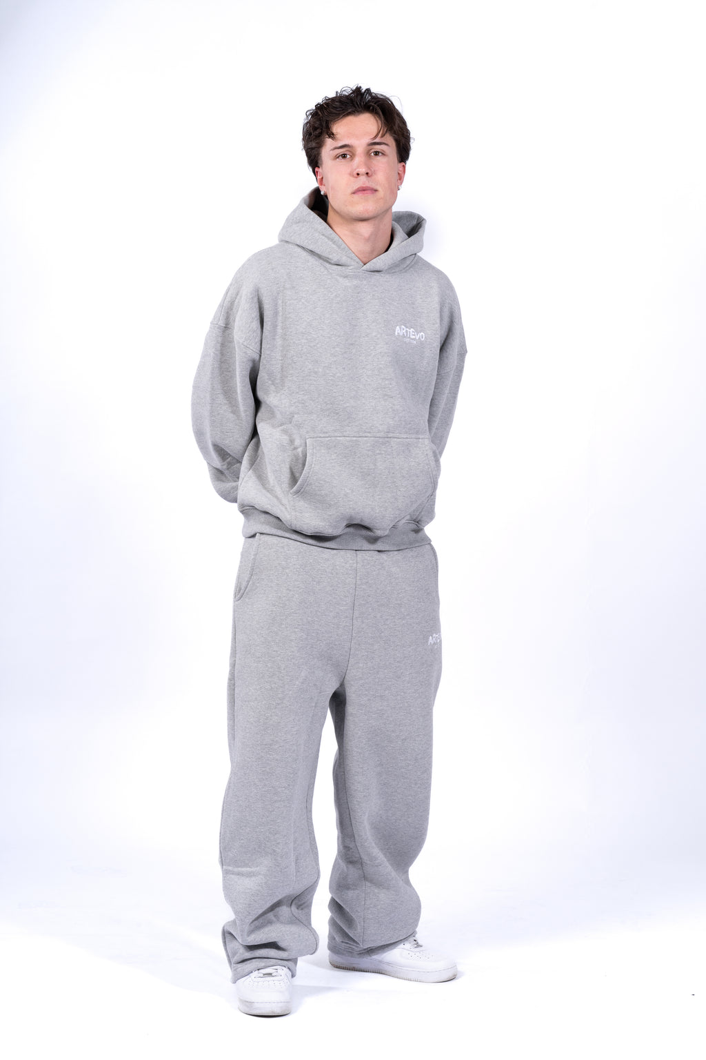 GREY MELANGE OPEN LEG JOGGER