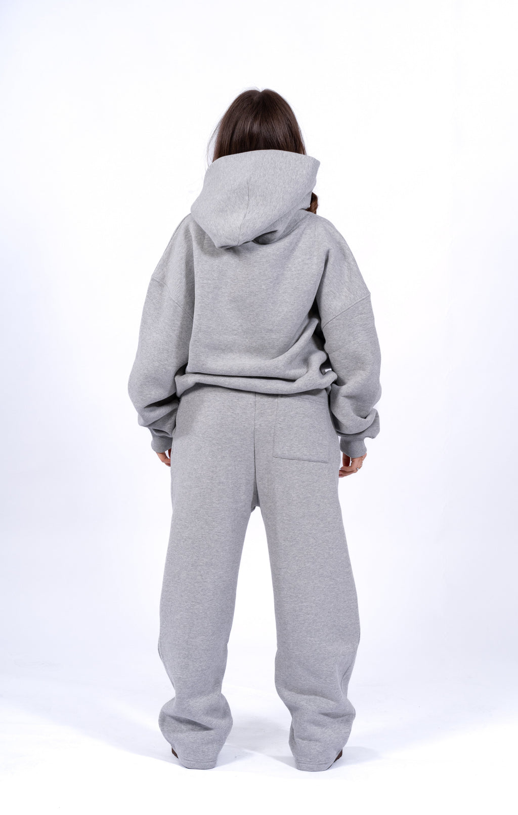 GREY MELANGE OPEN LEG JOGGER